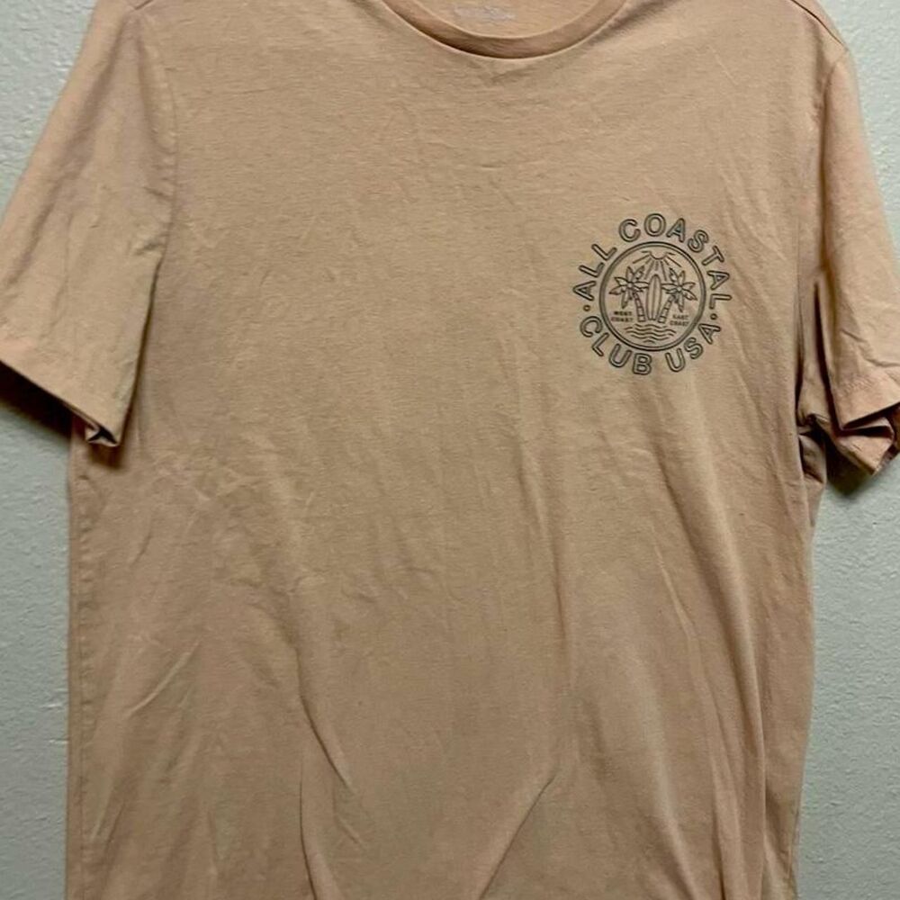 Goodfellow-co Men's Pink and Tan T-shirt
